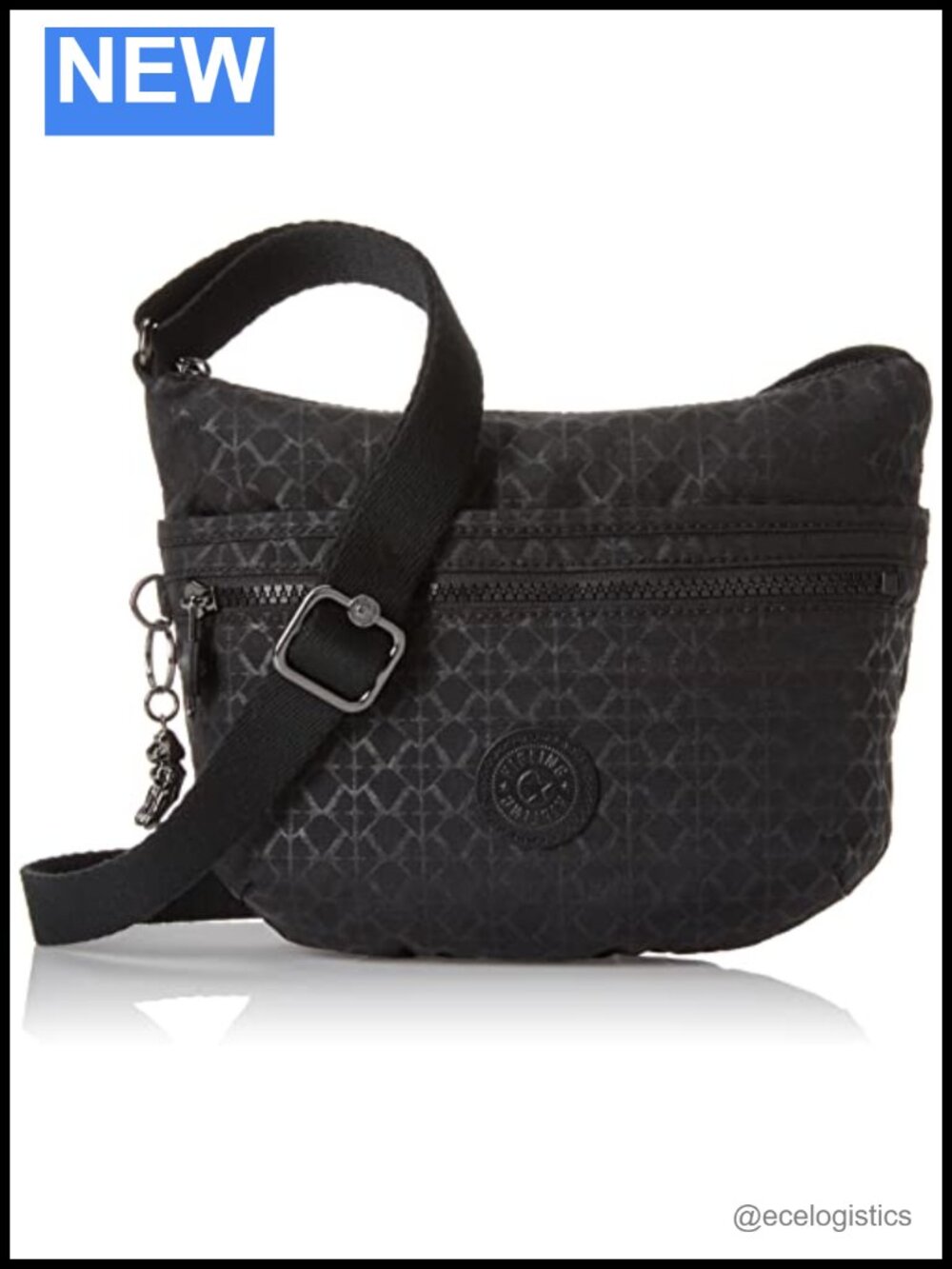 Lightweight Nylon Crossbody Bag with Adjustable Strap and Multiple Zip Pockets